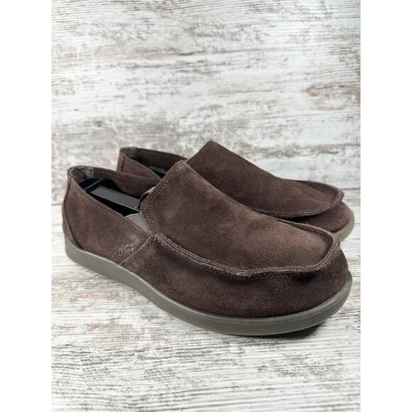 Men\'s Crocs Santa Cruz Brown Suede Slip On Loafers Sz 8 EUC! main image 8
